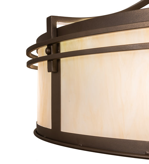 Meyda Lighting Sargent 45" 20-Light Tyler Bronze Chandelier With Beige Sahara Taupe Idalight Shade and Fan