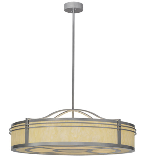 Meyda Lighting Sargent 45" 8-Light Nickel Pendant Light With Creme Carrare Idalight Shade