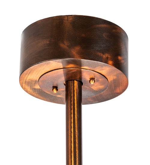 Meyda Lighting Sargent 46" 16-Light Vintage Copper Chandelier With Silver Mica Shade Glass and Fan