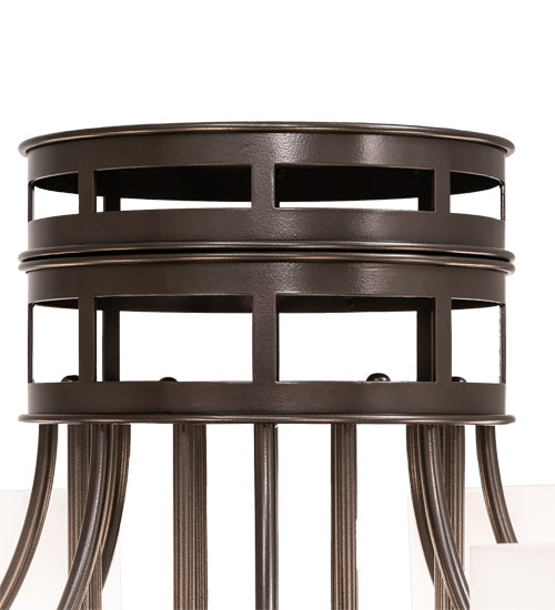 Meyda Lighting Saxony 189538 46" 8-Light Oil Rubbed Bronze Chandelier With White Statuario Idalight Shade Glass