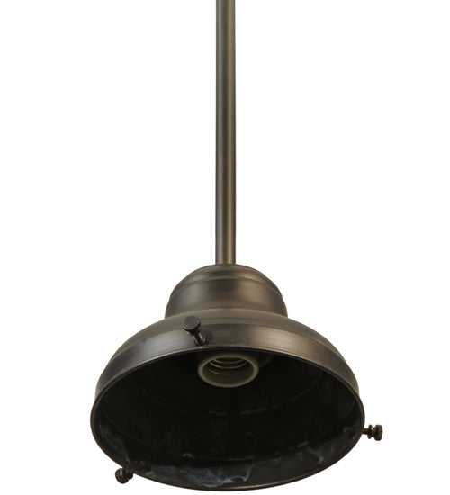 Meyda Lighting Schoolhouse 6" Craftsman Brown on Brass Schoolhouse Pendant Light Hardware