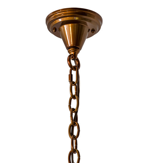 Meyda Lighting Schotel 32" Transparent Copper Over Extreme Chrome Pendant Light With White Shade Glass