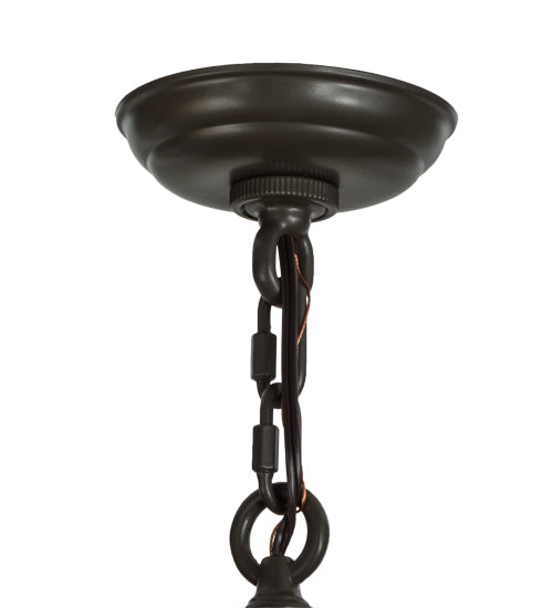Meyda Lighting Scottsdale 16"Sq 4-Light Timeless Bronze Mission Pendant Light With Honey Amber Shade Glass