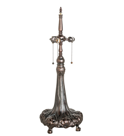 Meyda Lighting Seashell 31" 3-Light Mahogany Bronze Table Lamp With Multi-Colored Shade Glass