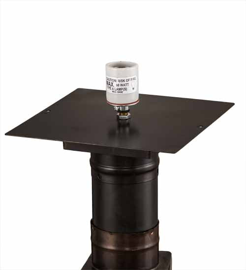 Meyda Lighting Seneca 16" Craftsman Brown Hill Top With Bear Outdoor Post Mount Light With Beige Iridescent Shade Glass