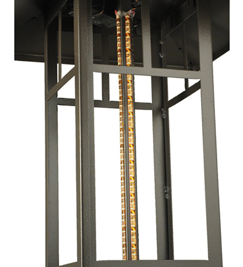 Meyda Lighting Seneca 23" LED Timeless Bronze T Mission Lantern Pendant Light With Tawnyrock Idalight Shade Glass