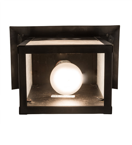 Meyda Lighting Seneca 9" Craftsman Brown Ponte Wall Sconce With White Art Shade Glass