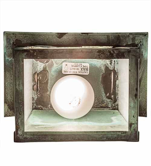 Meyda Lighting Seneca 9" Verdigris Hummingbird Wall Sconce With White Art Shade Glass