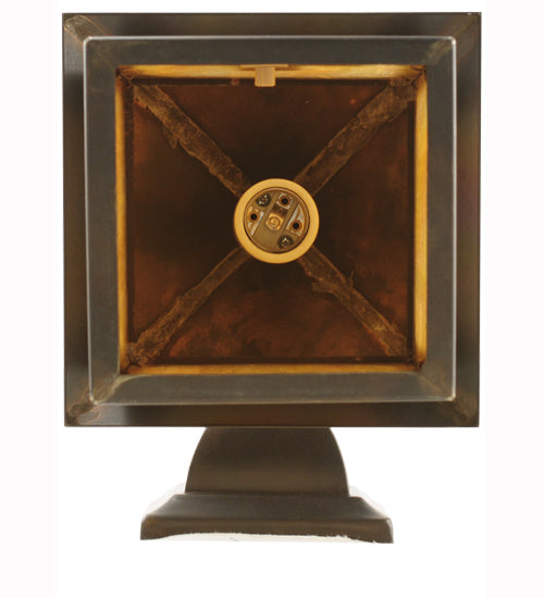 Meyda Lighting Seneca Son's 7" Craftsman Brown Wall Sconce With Beige Iridescent Shade Glass