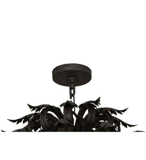 Meyda Lighting Serratina 50" 24-Light Coffee Bean Chandelier With Amber Faux Candlelight