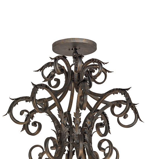 Meyda Lighting Serratina 60" 32-Light French Bronze Chandelier With Faux Candlelight