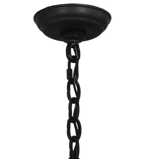 Meyda Lighting Sienna 36" 8-Light Blackwash Chandelier With Amber Faux Candlelight
