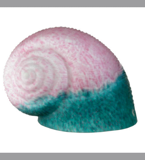 Meyda Lighting Silk 6"W x 5"H Pink and Teal Pate-De-Verre Snail Shade Glass