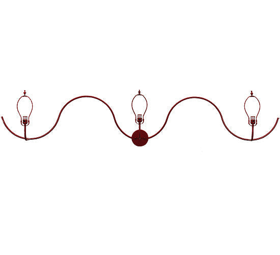 Meyda Lighting Soundwave 83" 3-Light Red Wall Sconce With Beige Shade Glass