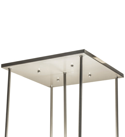 Meyda Lighting Spalding 34" 4-Light Bronze Metallic Pendant Light With Creme Carrara Idalight Shade