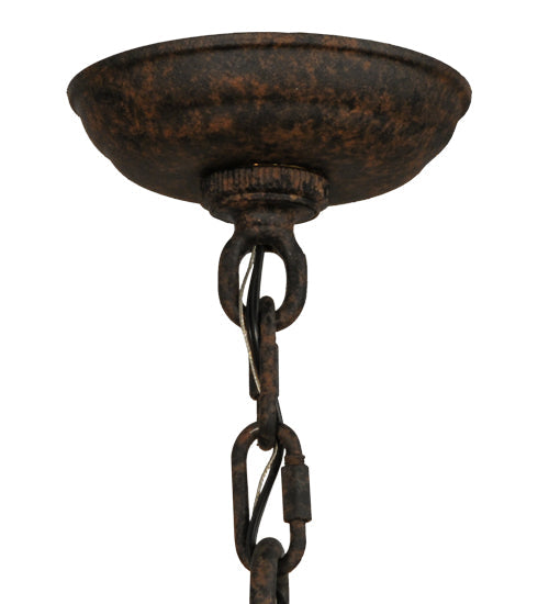 Meyda Lighting Squire 28" 6-Light Coffee Bean Chandelier With Ivory Faux Candlelight