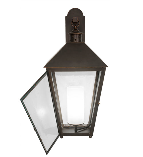 Meyda Lighting Stafford 15" Oil Rubbed Bronze Wall Sconce With Clear Seeded Shade Glass