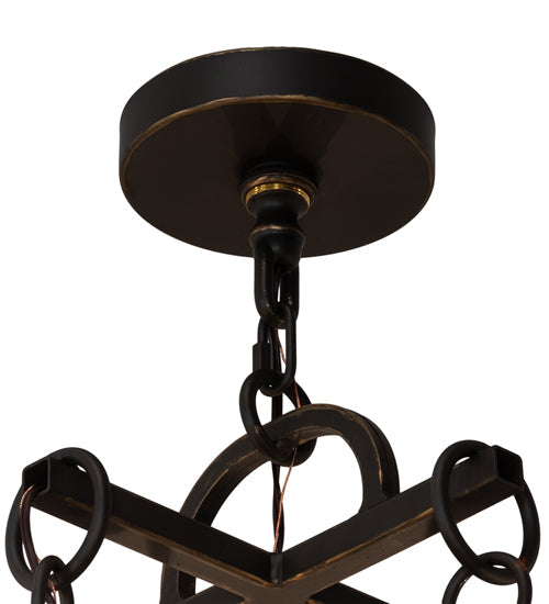 Meyda Lighting Stag 234729 40" 8-Light Timeless Bronze Chandelier With Ivory Faux Candlelight
