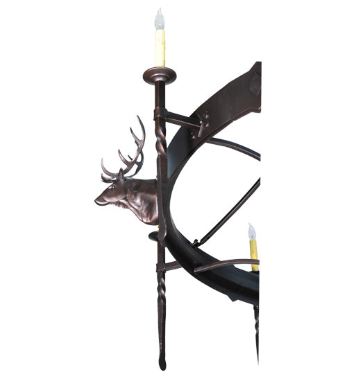 Meyda Lighting Stag 72" 12-Light 2-Tier Mahogany Bronze Chandelier