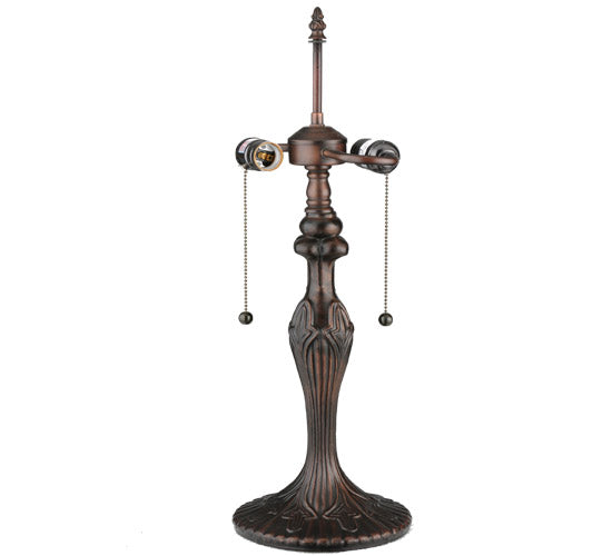 Meyda Lighting Starfish 22" 2-Light Mahogany Bronze Table Lamp With Multi-Colored Shade Glass