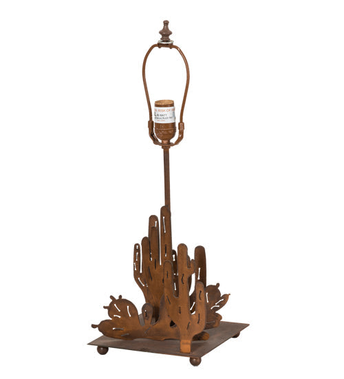 Meyda Lighting Steer Skull 21" Rust Table Lamp With Beige Art Shade Glass