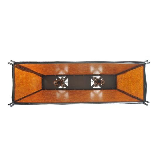 Meyda Lighting Sticks 37" 6-Light Wrought Iron Island Pendant Light With Amber Mica Shade Glass