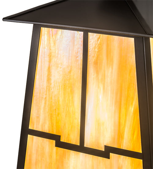 Meyda Lighting Stillwater 26" 4-Light Timeless Bronze Valley View Semi-flush Mount Light With Beige Iridescent Shade Glass