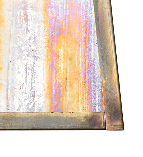 Meyda Lighting Stillwater 8" Vintage Brass "T" Mission Wall Sconce With Beige Iridescent Shade Glass