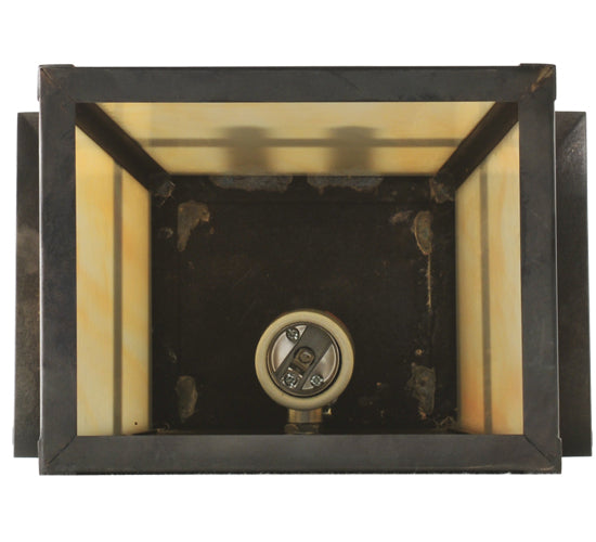 Meyda Lighting Stillwater 9" Craftsman Brown Double Cross Mission Wall Sconce With Beige Art Shade Glass