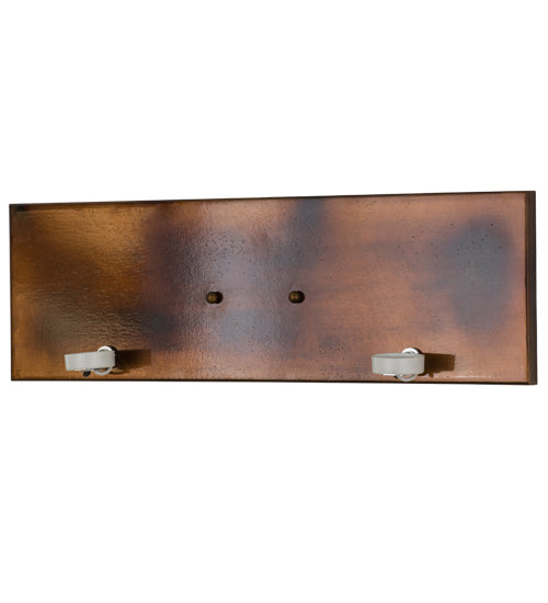 Meyda Lighting Stoneycreek 17" 2-Light Dark Burnished Transparent Copper Mountain Pine Wall Sconce With New Mica Acrylic Shade