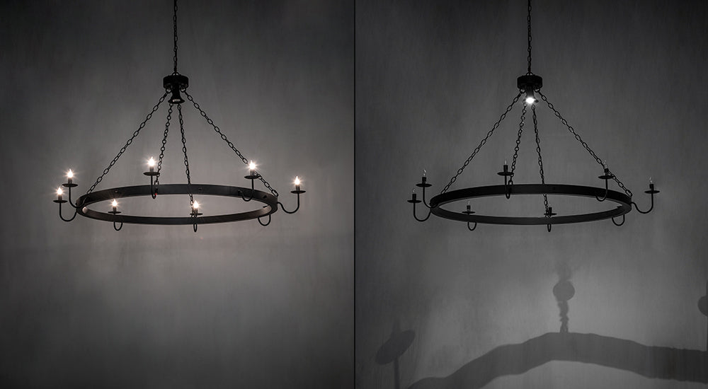 Meyda Lighting Suffolk 60" 9-Light Solar Black Chandelier