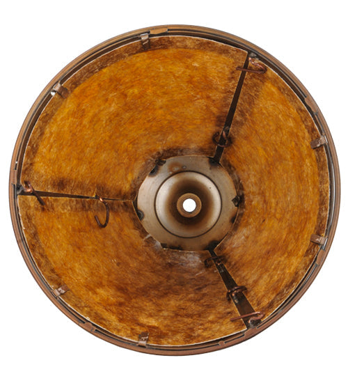 Meyda Lighting Sutter 10"W x 8"H Vintage Copper Frame With Amber Mica Shade Glass
