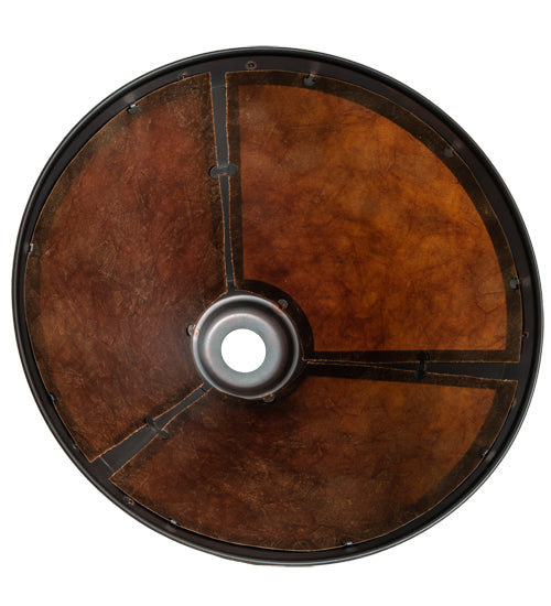 Meyda Lighting Sutter 15" Mahogany Bronze Frame With Amber Mica Shade Glass