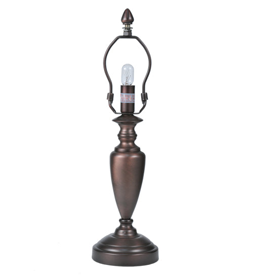 Meyda Lighting Sutter 17" Mahogany Bronze Accent Table Lamp With Amber Mica Shade Glass