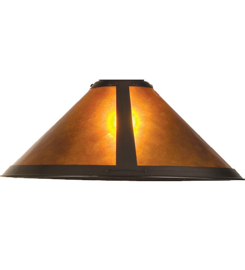 Meyda Lighting Sutter 38" 2-Light Mahogany Bronze Island Pendant Light With Amber Mica Shade Glass
