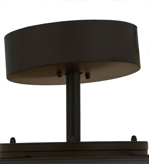 Meyda Lighting Sutter 42" LED Oil Rubbed Bronze Chandelier With Amber Mica Shade Glass and Fan