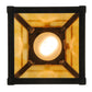 Meyda Lighting T Mission 150127 9" Craftsman Brown Mini Pendant Light With Beige Iridescent Shade Glass