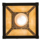 Meyda Lighting T Mission 165699 9" Craftsman Brown Mini Pendant Light With Beige Iridescent Shade Glass