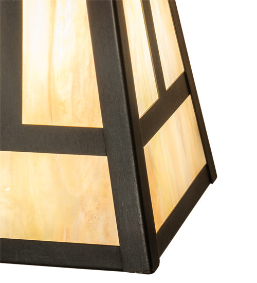 Meyda Lighting "T" Mission 17" 2-Light Craftsman Brown Vanity Light With Beige Iridescent Shade Glass