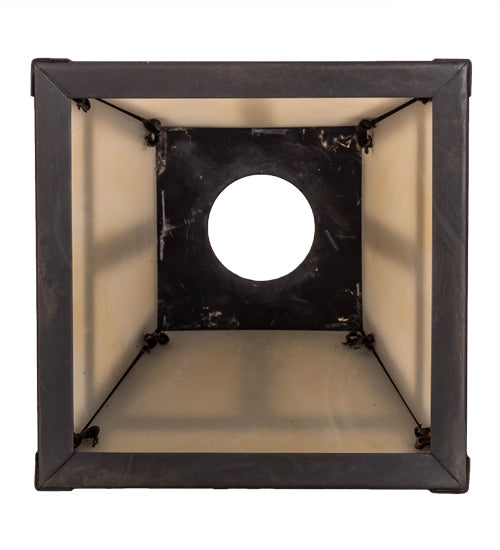Meyda Lighting T Mission 9" Craftsman Brown Frame With Beige Botticino Idalight Shade Glass