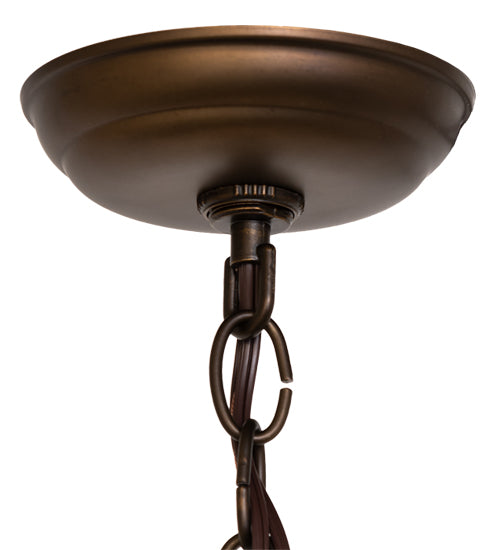 Meyda Lighting Tall Pines 10" 3-Light Antique Copper Pendant Light With Silver Mica Shade Glass