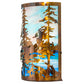 Meyda Lighting Tall Pines 12" 2-Light Light Burnished Transparent Copper Wall Sconce With Multi-Colored Shade Glass