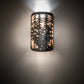 Meyda Lighting Tall Pines 12" 3-Light Textured Black Deer Wall Sconce With Silver Mica Shade Glass