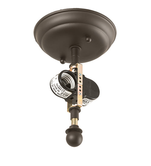 Meyda Lighting Tall Pines 15" 2-Light Oil Rubbed Bronze Flush Mount Light With Silver Mica Shade Glass