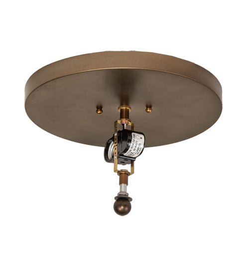 Meyda Lighting Tall Pines 16" 2-Light Burnished Antique Copper Flush Mount Light With Amber Mica Shade Glass