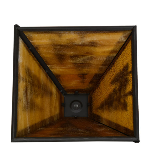 Meyda Lighting Tall Pines 16" Oil Rubbed Bronze Frame With Honey Art Shade Glass
