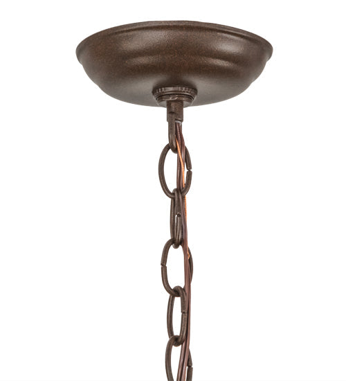 Meyda Lighting Tall Pines 22" Cafe Noir Pendant Light With Silver Mica Shade Glass