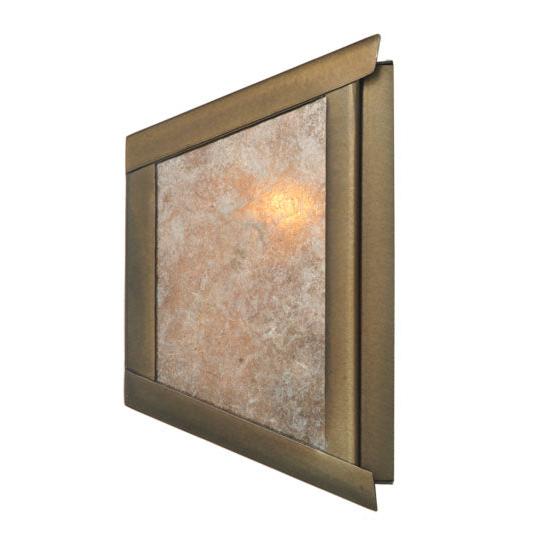 Meyda Lighting Tall Pines 7" Antique Copper Wall Sconce With Amber & Silver Mica Shade Glass