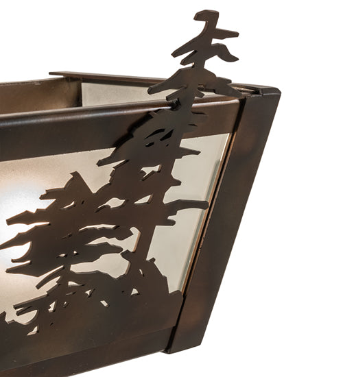 Meyda Lighting Tall Pines 72" 10-Light Light Burnished Antique Copper Vanity Light With Clear Frosted Shade Glass