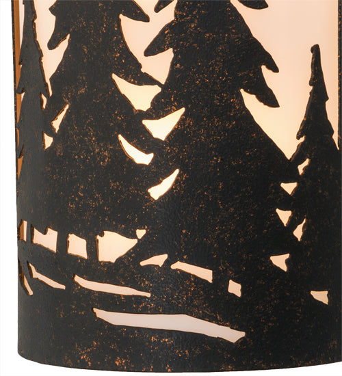 Meyda Lighting Tall Pines 8" 2-Light Copper Rust Ada Wall Sconce With White Statuario Idalight Shade Glass